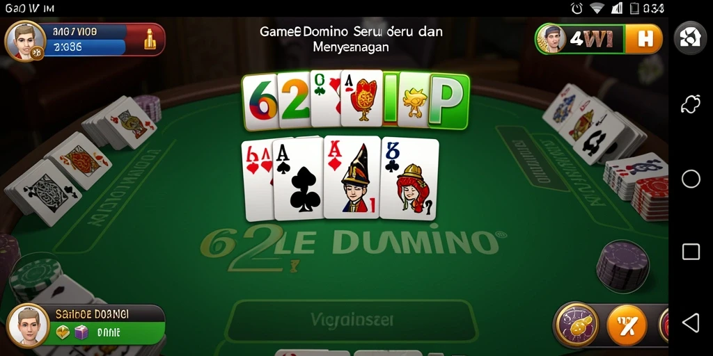 Tampilan gameplay seru dari game Domino 62VIP.