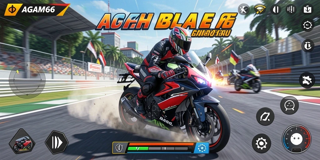 Tampilan gameplay AGAM66 yang mendebarkan dan penuh aksi balap.