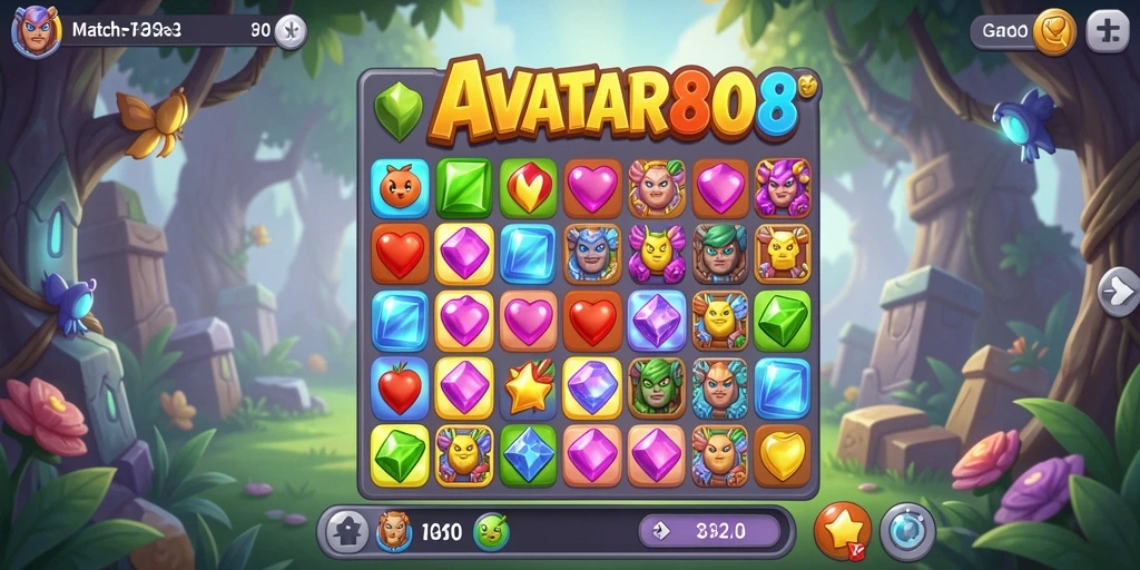 Gameplay seru dan penuh warna dari AVATAR808 saat mencocokkan item.