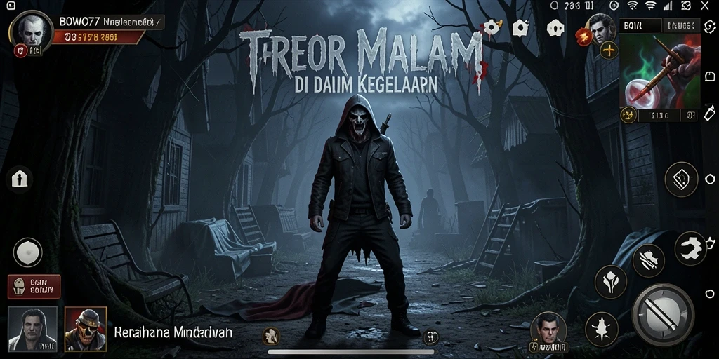 Tangkapan layar gameplay BOWO77 yang menegangkan dan menyeramkan.