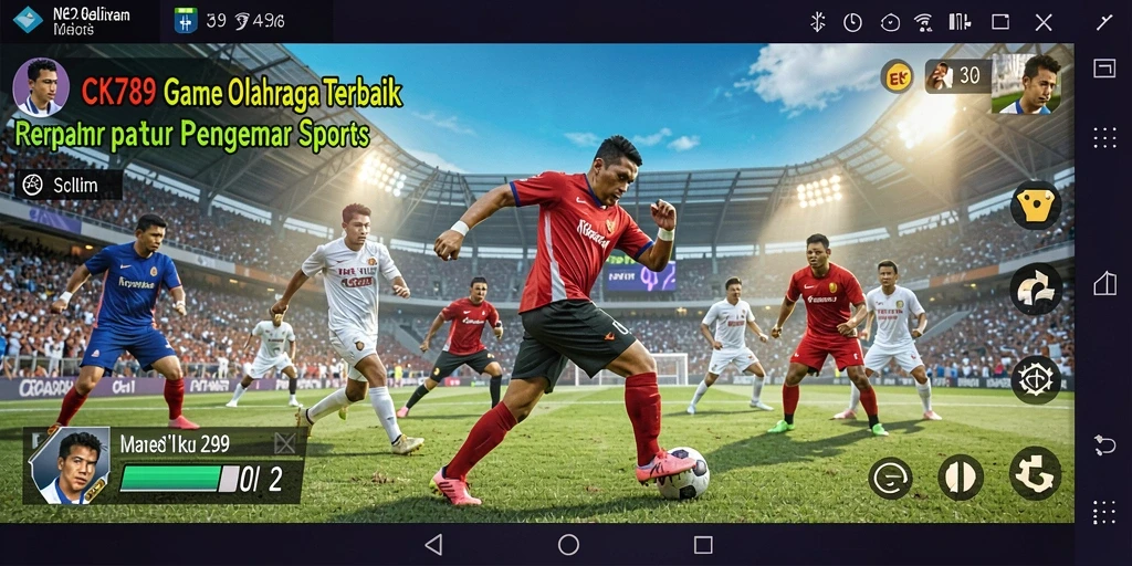 Screenshot utama CK789 menunjukkan aksi mendebarkan dalam permainan olahraga.