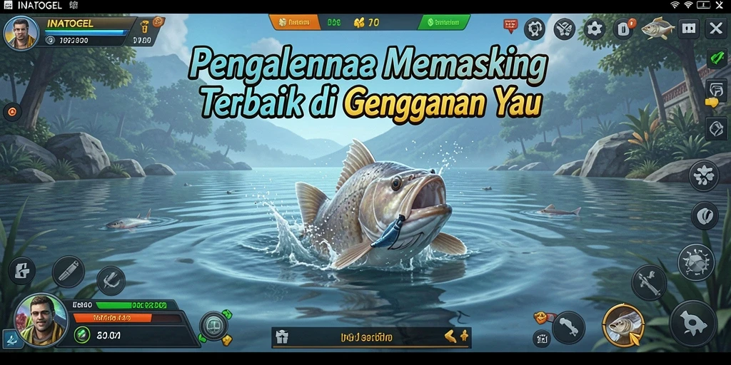 Tampilan utama gameplay INATOGEL dengan suasana memancing yang menenangkan.