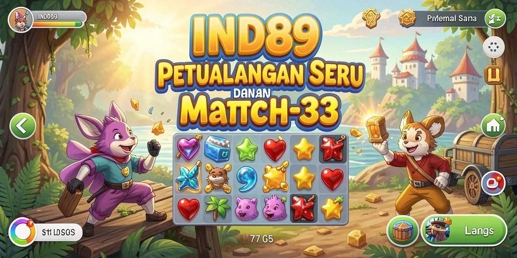 Tampilan gameplay seru di IND89 dengan kombinasi match-3 yang menantang.