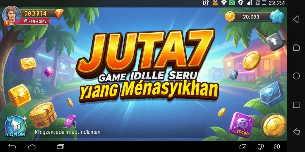 Gameplay mengasyikkan JUTA7 yang menampilkan kemajuan Idle.