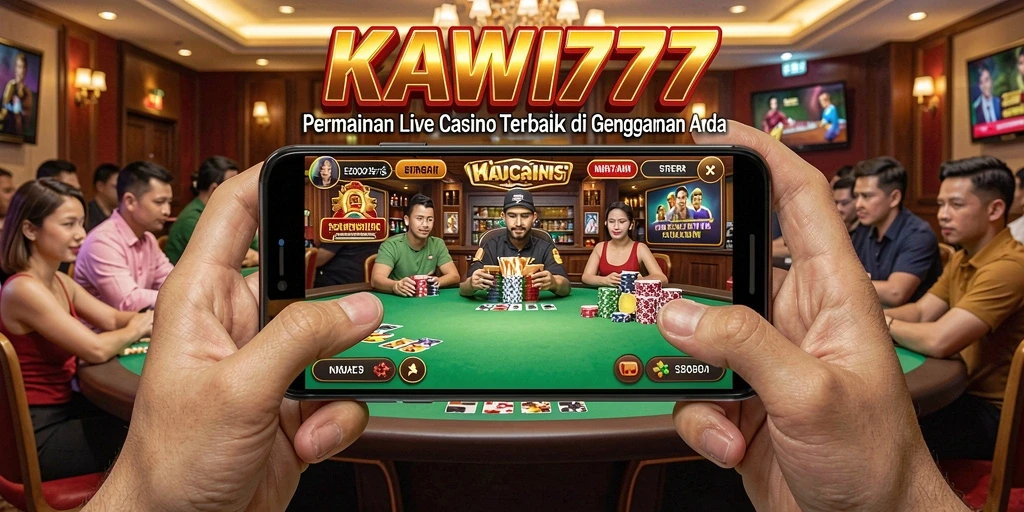 Screenshot gameplay KAWI777 menunjukkan suasana kasino langsung yang mendebarkan.