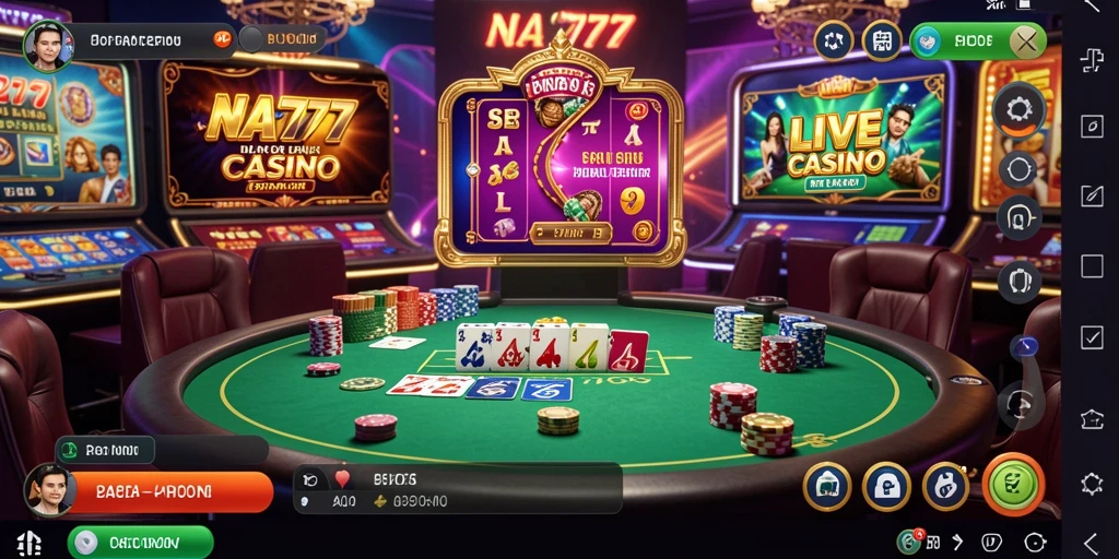 Tampilan utama NA777 dengan dealer langsung yang siap bermain.