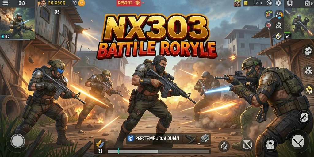 Screenshot gameplay <strong>NX303</strong> yang menunjukkan momen pertarungan intens di medan tempur.