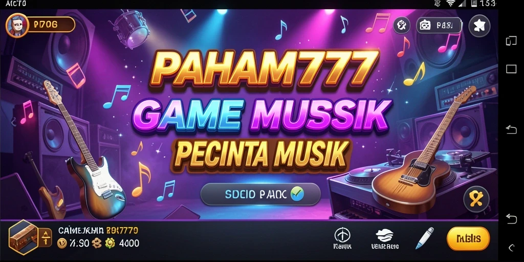 Screenshot gameplay PAHAM777 yang menampilkan antarmuka interaktif musik.