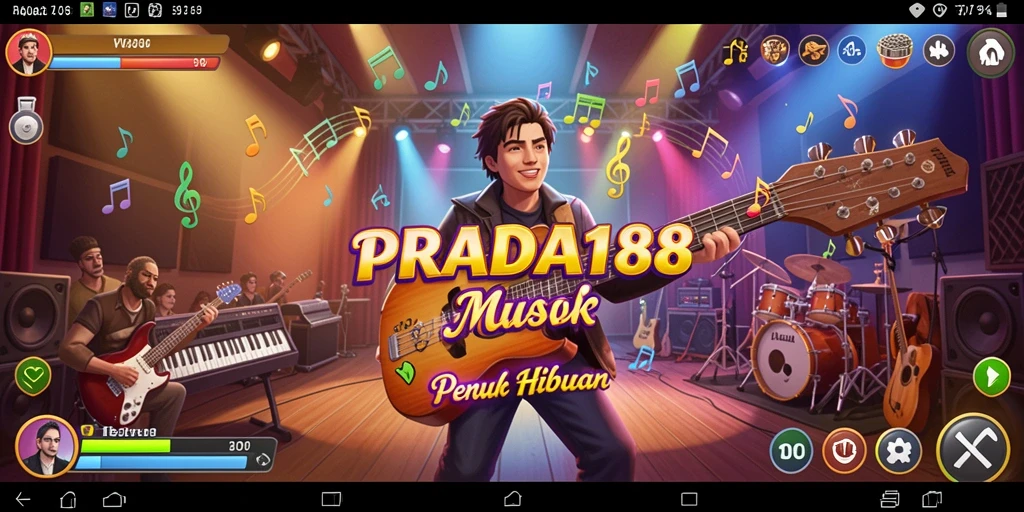 Screenshot gameplay PRADA188 menampilkan interaksi musik yang seru.
