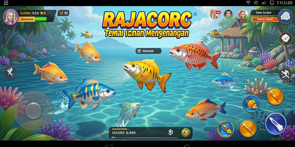Tampilan gameplay menembak ikan yang seru di RAJACORC.
