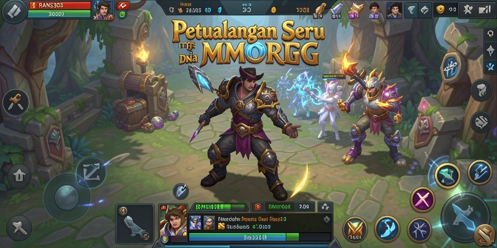 Tampilan gameplay RANS303 dengan petualangan seru di dunia MMORPG.
