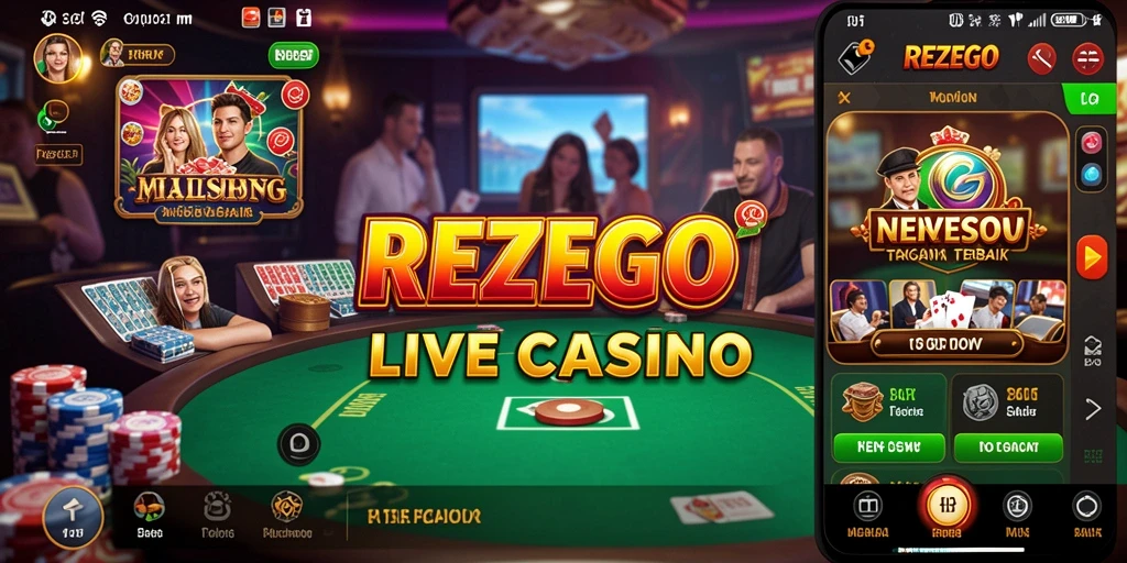 Screenshot gameplay Live Casino menunjukkan dealer dan interaksi pemain.