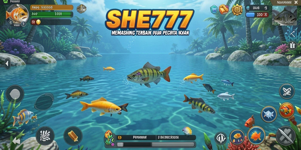 Screenshot gameplay SHE777 menampilkan aksi memancing seru dan grafik yang stunning.