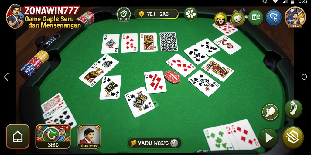 Tampilan gameplay menarik dalam ZONAWIN777 saat bermain Gaple.